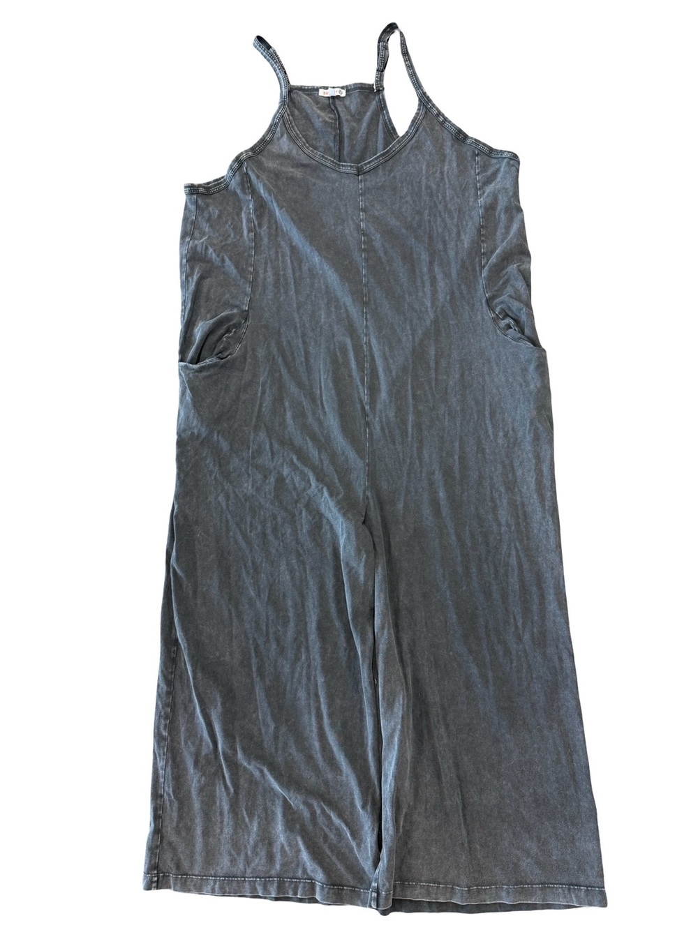 Sundry Mineral Wash Slouchy Jumpsuit Charcoal Black XL Harem Overalls